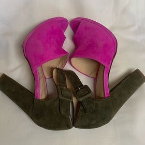 Cole Haan Pink and Olive Green Women's Heels Sz 6